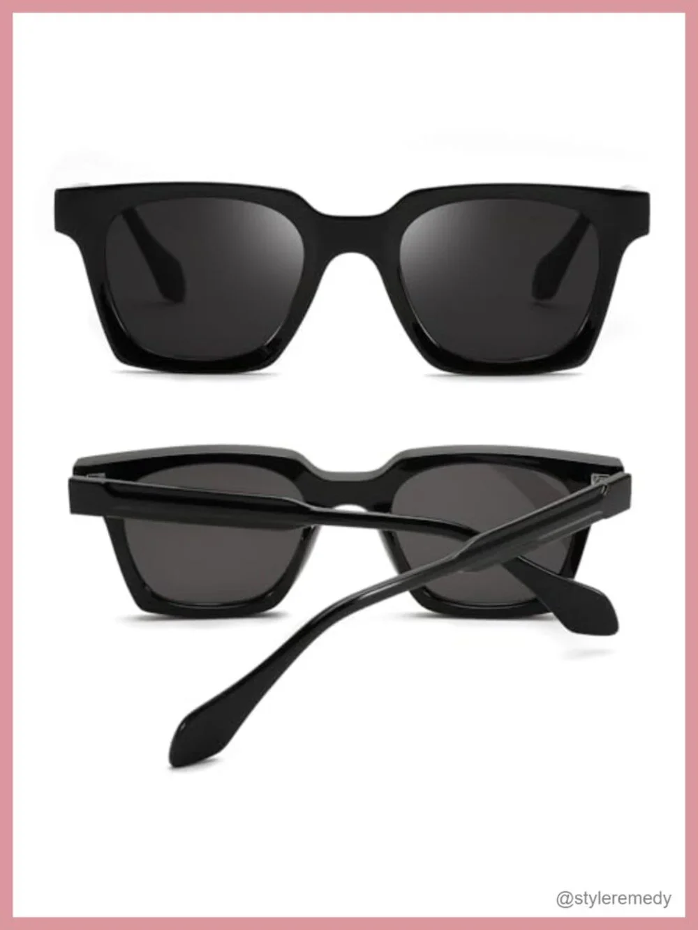 Retro Square Sunglasses Men Women Rectangle Thick Frame Shades Classic Designer